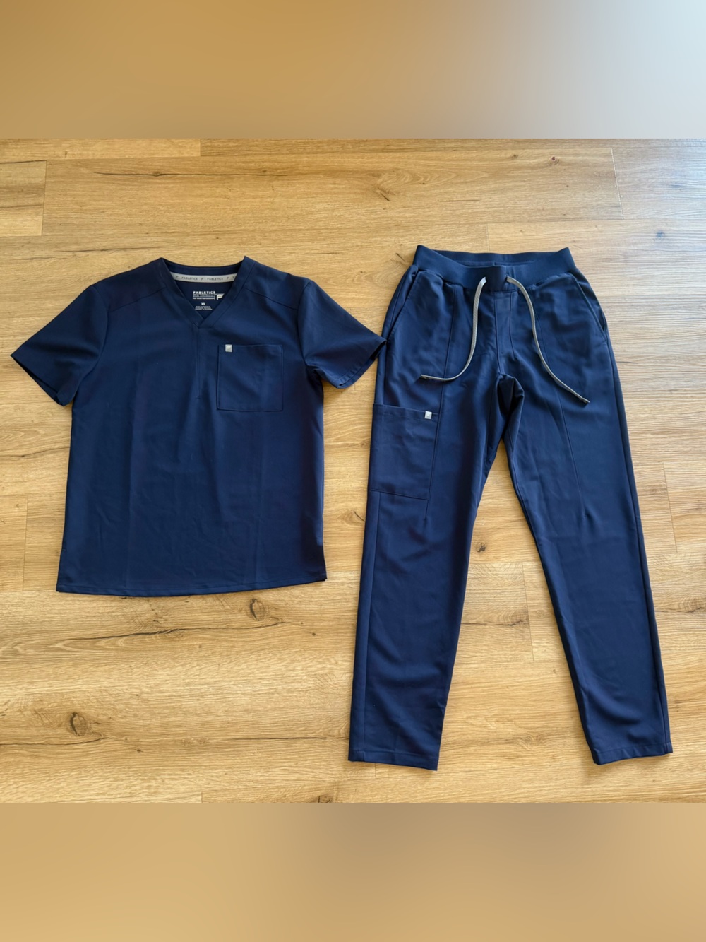 Fabletics Men's Navy Scrub Set- XS
